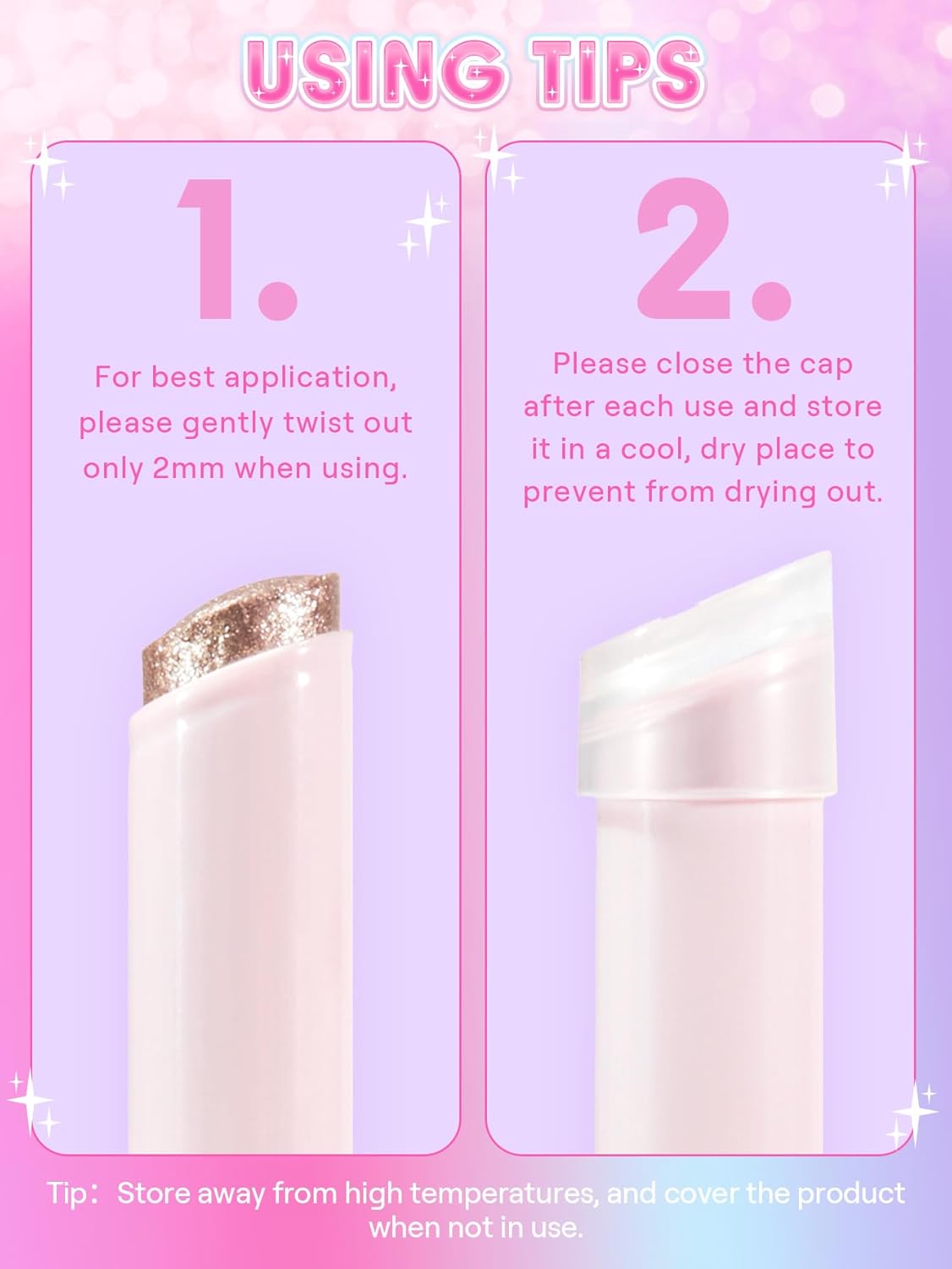 SHEGLAM Crystal Jelly Glaze Stick for Eyeshadow-03 Peach Fuzz - Image 5
