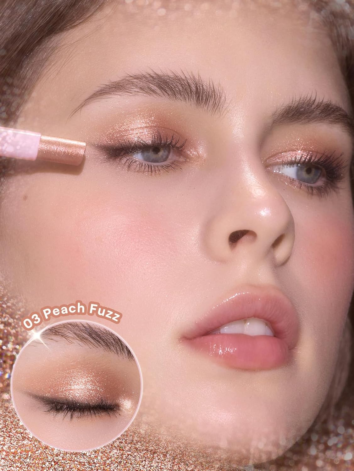 SHEGLAM Crystal Jelly Glaze Stick for Eyeshadow-03 Peach Fuzz - Image 4