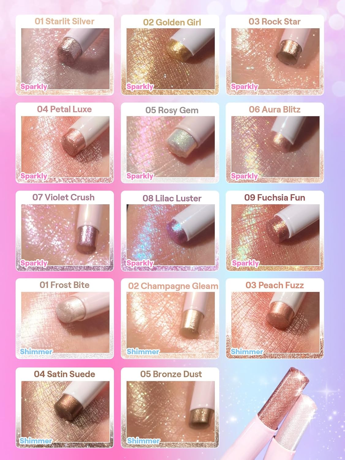 SHEGLAM Crystal Jelly Glaze Stick for Eyeshadow-03 Peach Fuzz - Image 7