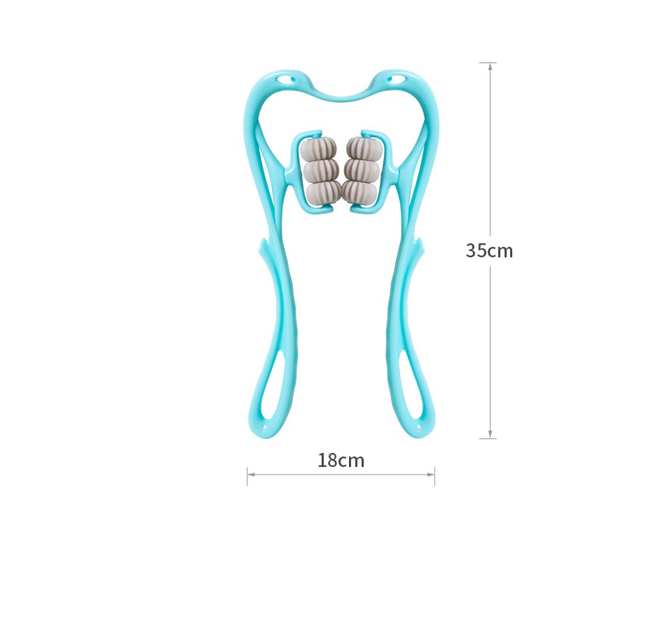 6-Roller Neck & Shoulder Massager with Jade Gua Sha Board – Deep Tissue Relief Tool - Image 4
