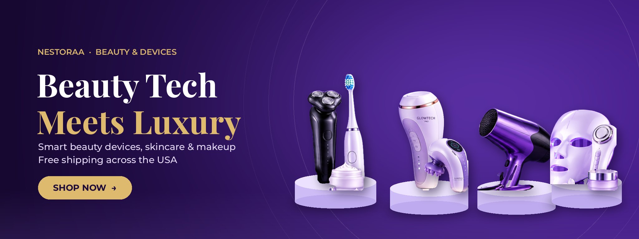 Nestoraa - Beauty Tech Meets Luxury: smart beauty devices, skincare and makeup with free US shipping